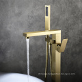 Brushed Gold Floor Freestanding Bathtub Faucet